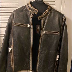 Men’s Johnston and Murphy Leather Moto Jacket